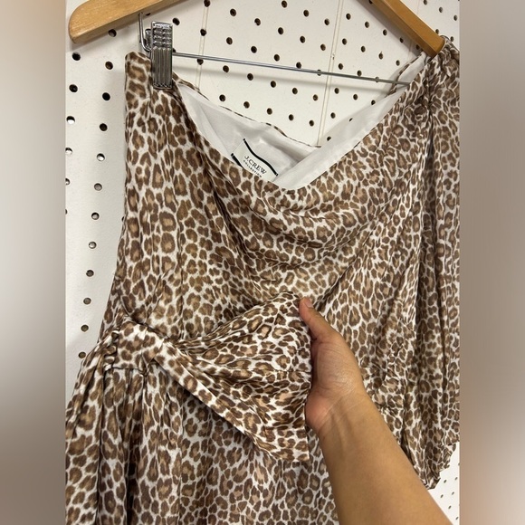 J.Crew One-shoulder ruffle-hem dress in leopar - Picture 7 of 7